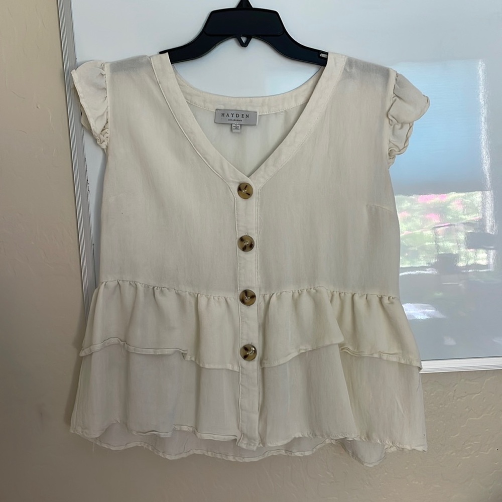 Hayden cream blouse with buttons